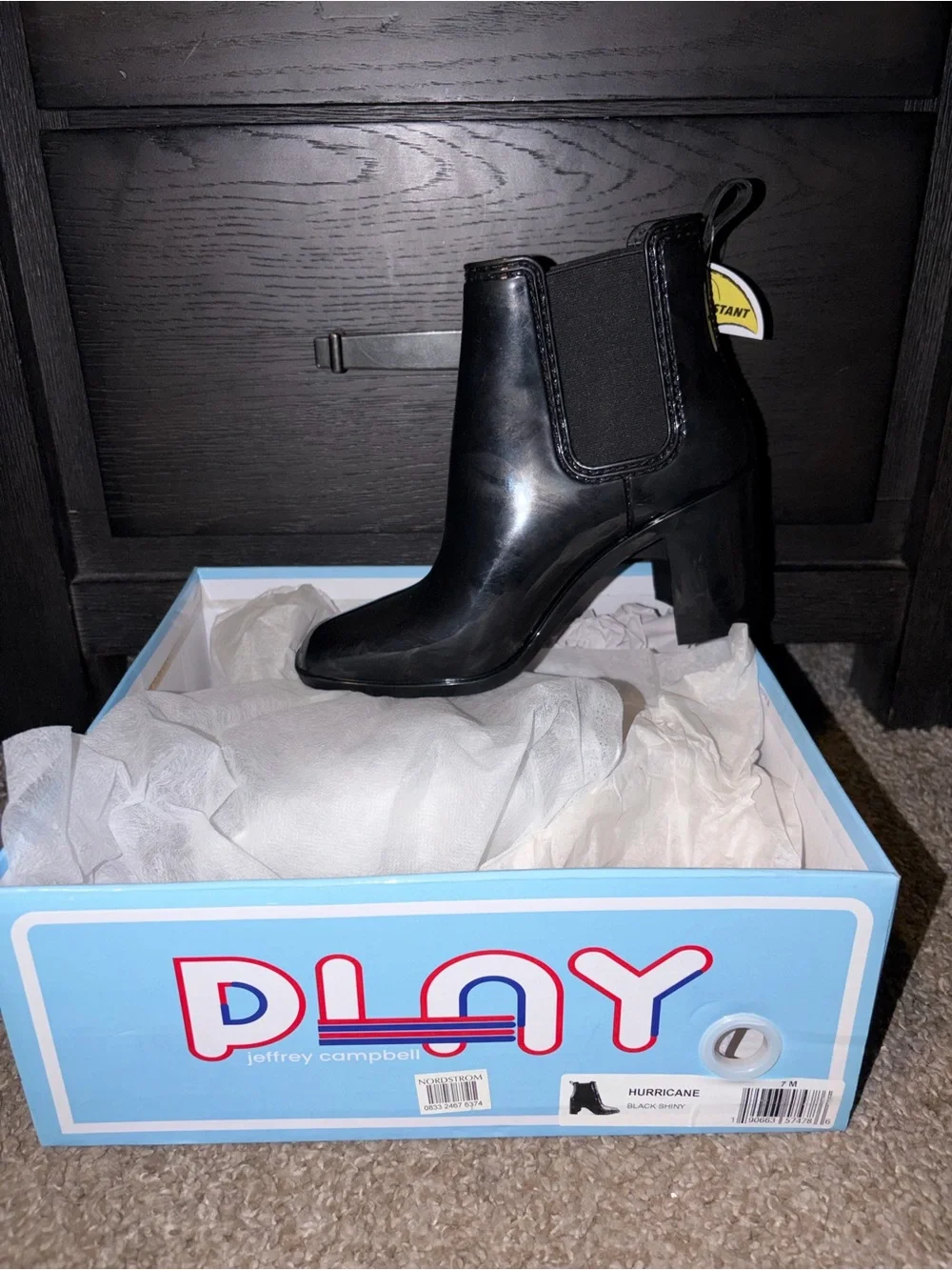 Black Chelsea Block Heel Ankle Boots